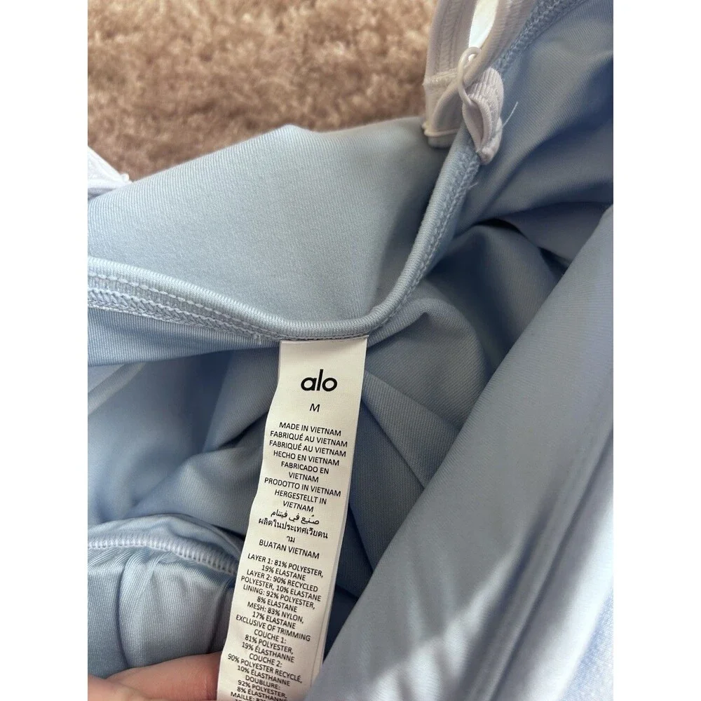 Alo Yoga Airbrush Streamlined Dress Seashell Blue White Size Medium - Picture 8 of 9